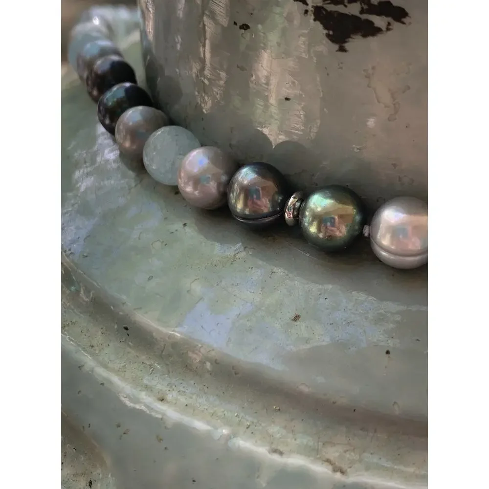 Honora Necklace 18 Inches Sterling Silver, Freshwater Pearls and Quartz - Picture 7 of 8